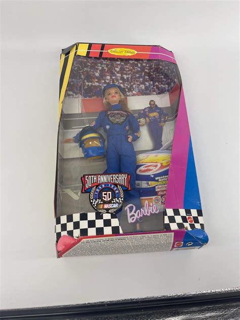 Th Anniversary Nascar Barbie Mattel New In Box Space Goblin