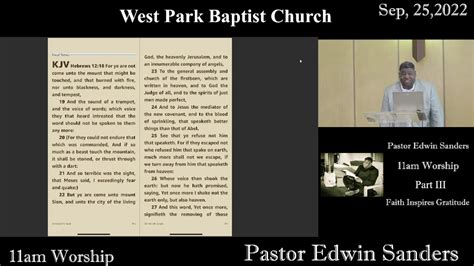 West Park Baptist Church 11am Worship YouTube