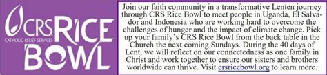 Catholic Relief Services Rice Bowl St Mark The Evangelist Parish