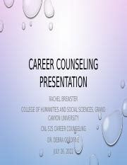 Career Counseling Presentation Pptx CAREER COUNSELING PRESENTATION