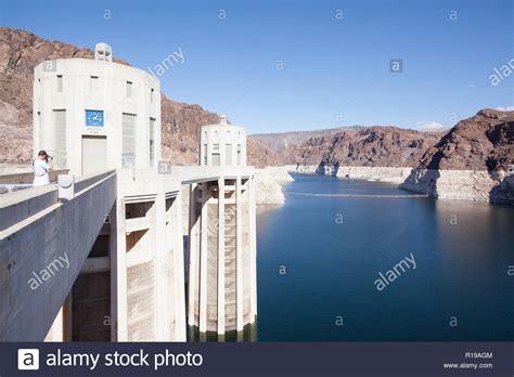 The Reservoir Behind Hoover Dam And The Water Towers The Cliffs