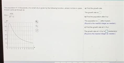 Solved The Population P In Thousands Of A Small City Is Given By