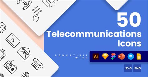 50 Telecommunications Vector Icons, Graphics - Envato Elements