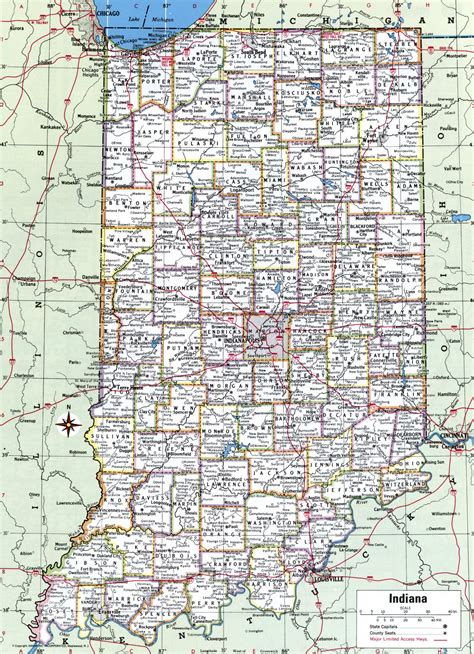 Indiana Map Of Counties And Cities - Allene Madelina