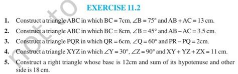 EXERCISE 11 21 Construct A Triangle ABC In Which BC 7 Cm B 75 And AB