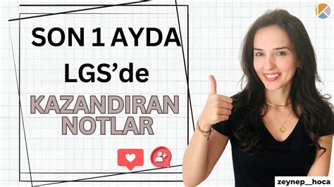 SON 1 AYDA LGS DE KAZANDIRAN TAKTİKLER YouTube