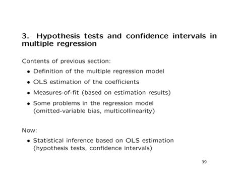 Hypothesis Tests And Confidence Intervals In Multiple Regression