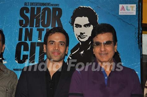 Jeetendra and Tusshar Kapoor at Upcoming film 'Shor In The City' First ...