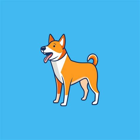 A simple vector cartoon Basenji dog barks | Premium AI-generated vector