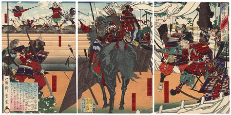 Toyonobu (1859 - 1886) The Genpei War: The Great Battle at Uji Bridge ...