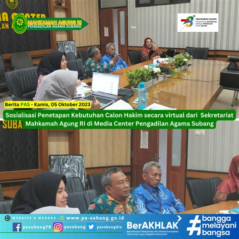 Sosialisasi Penetapan Kebutuhan Calon Hakim Secara Virtual Dari