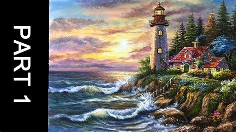 Acrylic Lighthouse Paintings - Beginner Painting