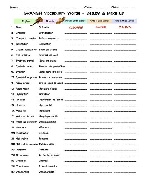 Make Up Worksheet Live Worksheets Worksheets Library