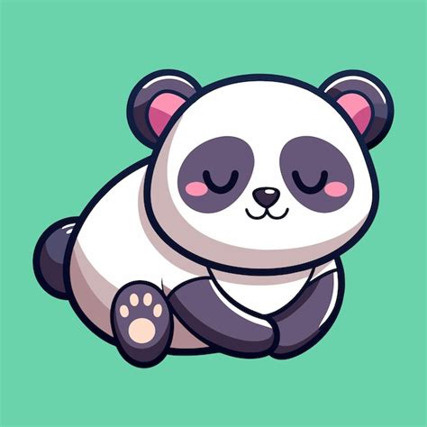 Cone Vetorial De Desenho Animado De Panda Ador Vel Dormindo Ilustra O