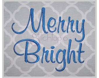 Merry And Bright Embroidery Design Etsy