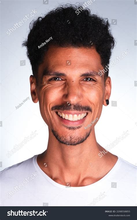 Authentic Portrait Handsome Black Man Making Stock Photo 2208558855