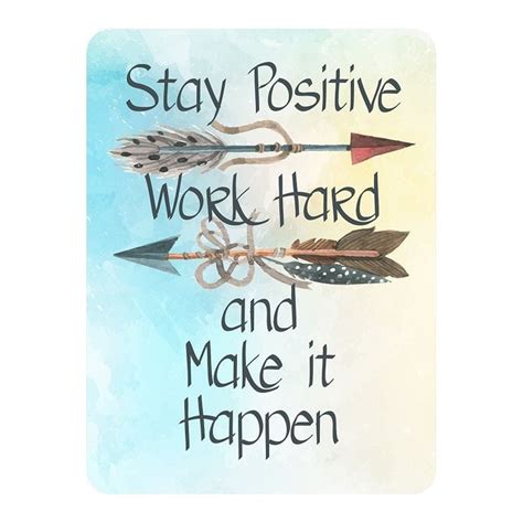 Motivational Signs For Home Office X Stay Positive Work Hard