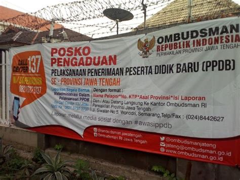 Ombudsman Soroti Zonasi Dan Prestasi PPDB Jateng Tagar