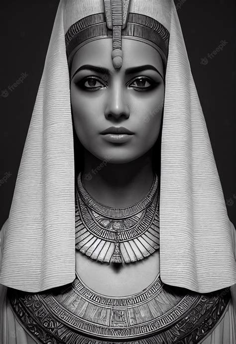 Premium Photo Portrait Of A Beautiful Egyptian Priestess With Makeup