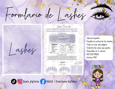 Formato Lashista Pdf Imprimible Control De Clientes Etsy M Xico