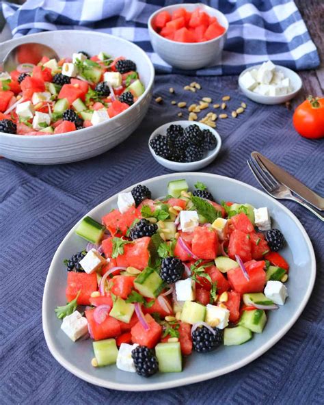 Melone Feta Salat Wassermelonensalat Einfaches Rezept Instakoch De