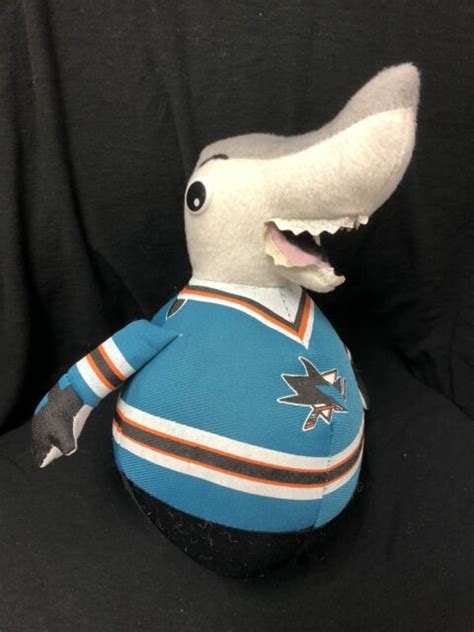 Sj Sharkie San Jose Sharks Mascot Plush Extremely Rare Finatical