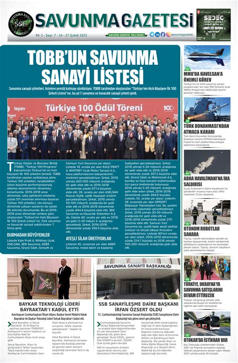 SAVUNMA SANAYİ GAZETESİ Sayı7 SAVUNMA GAZETESİ DEFENCE NEWSPAPER