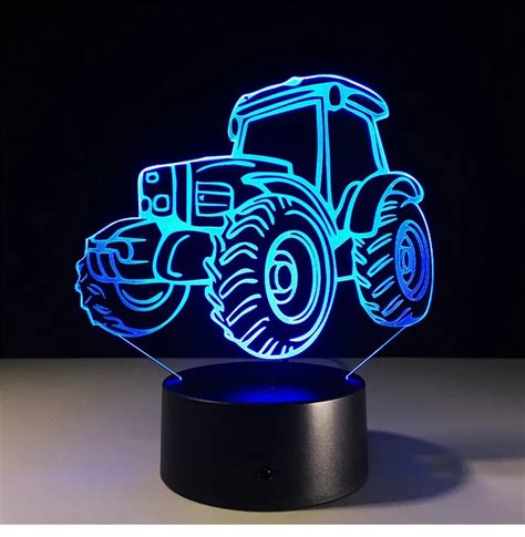 LAMPKA NOCNA 3D LED USB TRAKTOR CIĄGNIK LAMPA 16 KOLORÓW PREMIUM PILOT