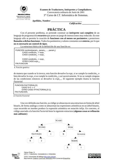 PDF Examen de Traductores Intérpretes y Compiladores DOKUMEN TIPS