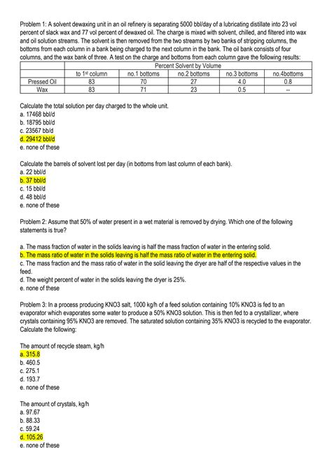 Solution Chemical Engineering Calculation With Answers Studypool