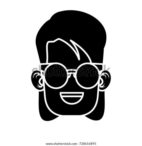 Cute Girl Glasses Cartoon Stock Vector Royalty Free 728616895