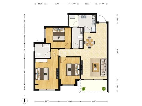 【明信云珑府成都明信云珑府楼盘】零居室户型图3室2厅2卫建面 115m²房型图 成都贝壳新房