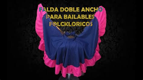 CÓMO HACER UNA FALDA DOBLE ANCHO TIPO FOLKLORICA YouTube