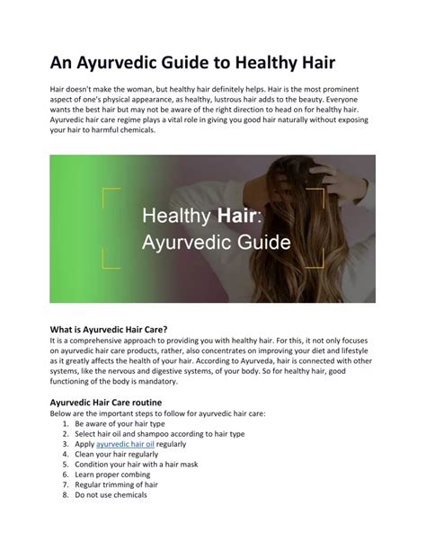 Ppt An Ayurvedic Guide To Healthy Hair Powerpoint Presentation Free