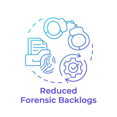 Reduced Forensic Backlogs Blue Gradient Concept Icon Evidence Management Data Analysis Round