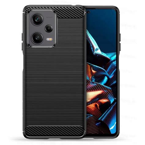 Кейс за Xiaomi Redmi Note 12 Pro 5g Poco X5 Pro Techsuit Carbon Silicone Черен Emagbg