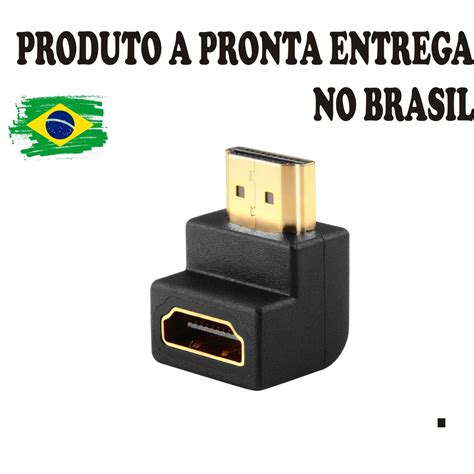 Adaptador HDMI 90 graus em L Macho x Fêmea Shopee Brasil