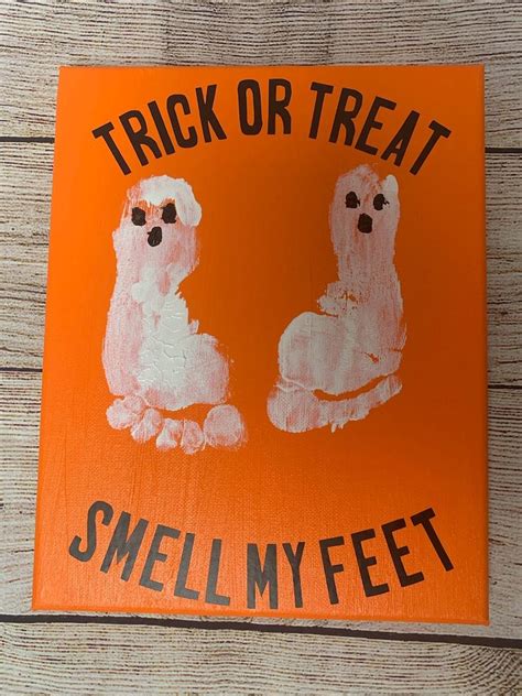 Trick Or Treat Smell My Feet Halloween Canvas Halloween Foot Etsy