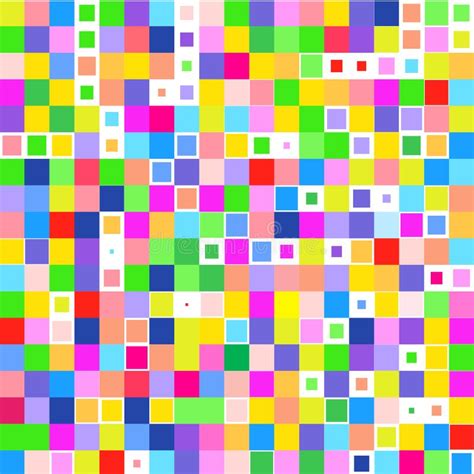 Mosaico Do Quadrados Coloridos Brilhantes Em Um Fundo Branco Ilustração