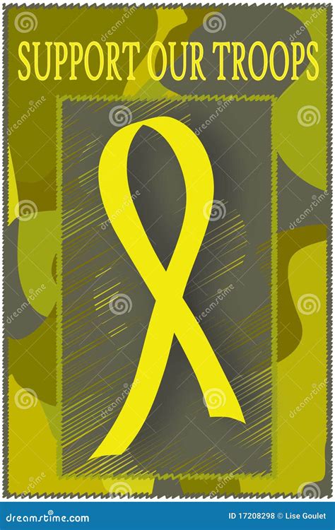 Support Our Troops Yellow Ribbon Stock Vector Illustration Of