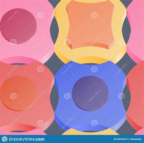 Isometric D Colorful Seamless Pattern Of Geometric Shapes Vector