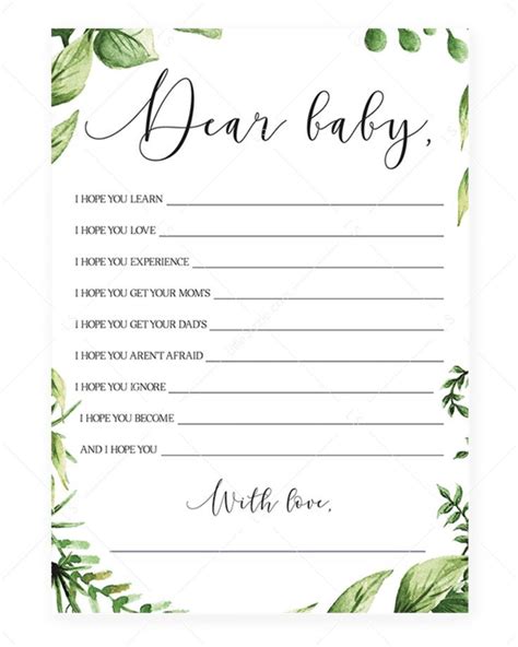 Watercolor Botanical Games For Baby Shower Printables Baby Shower