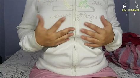 A Hot MILF Gets Turned On By Touching Her Huge Heavy Tits Imagining She Has Several Men All To