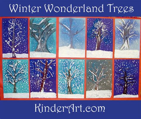 Winter Wonderland Covered Trees Art Lesson Plan: Painting for Kids ...