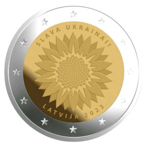 2 Euro Tournesol Ukrainien Lettonie 2023 Numismag