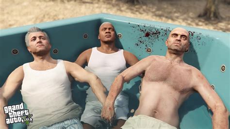 GTA 5 Michael Franklin And Trevor The Hot Tub Bath YouTube