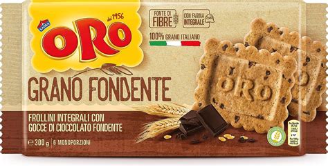 Oro Saiwa Grano Fondente Biscotti Integrali Con Gocce Di Cioccolato