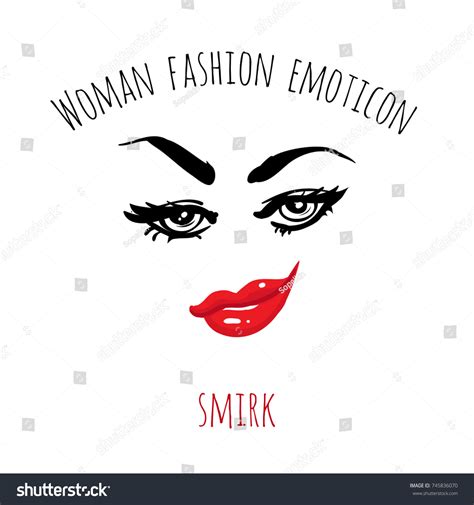 Woman Fashion Emoticon Smirk Vector Emoji Stock Vector (Royalty Free ...