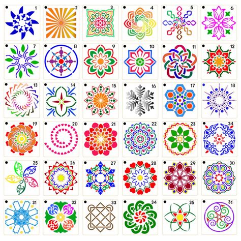 36 stücke Gemalt Dekor DIY Hohl Mandala aufbringen Grandado