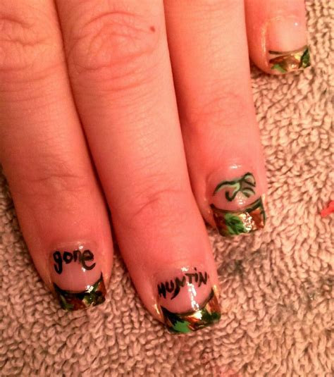 Hunting Camo Nail Art Browning Symbol Hand Painted Nails By April